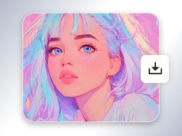 Save and download your ai face in one click