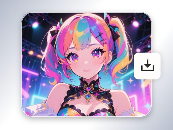 Save your ai anime girl to your device