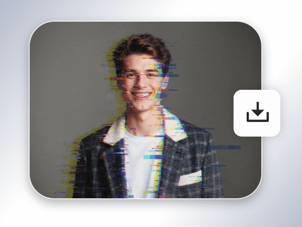 Step three to preview and download the photo with glitch effect