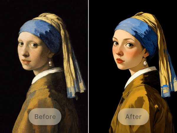 Transform an image of an artwork into anime style