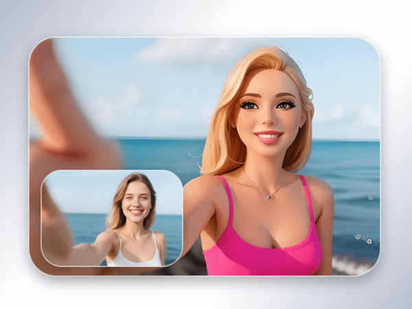Turn a girls selfie into barbie style with facewow