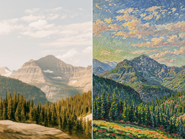 Turn a landscape photo to a painting