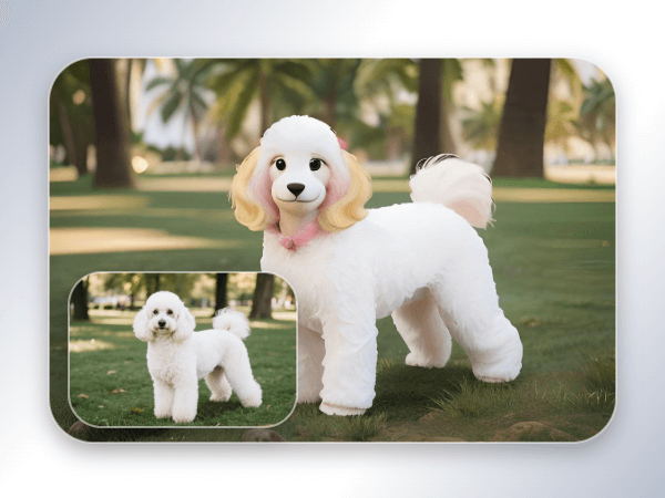 Turn a white dog into barbie style with facewow