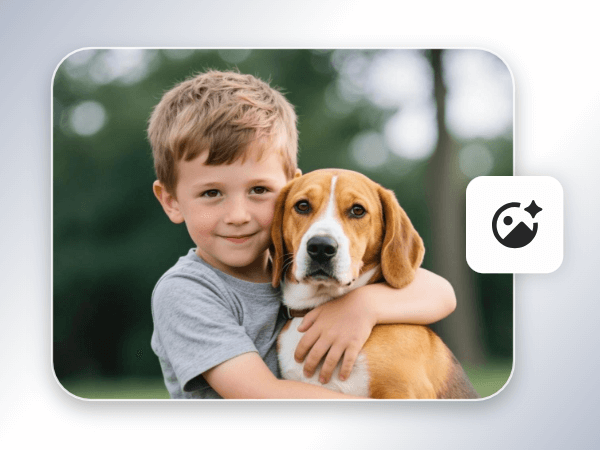 Upload a photo of a boy holding a puppy