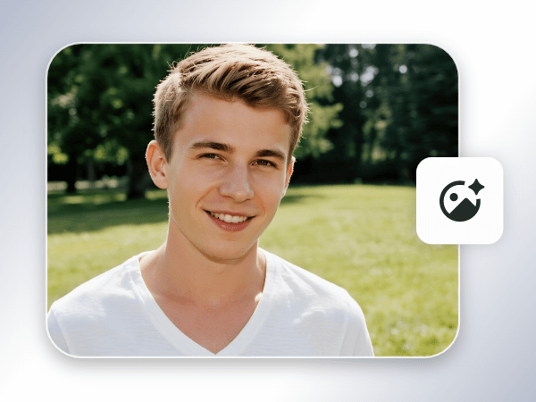 Upload a photo of a handsome boy with gold hair