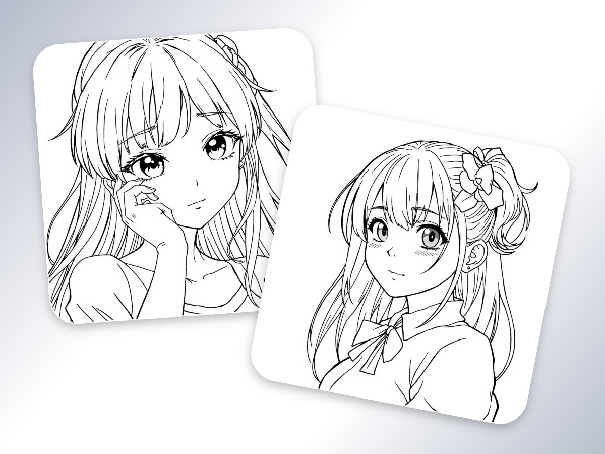 Use facewow ai to create ai anime girl drawing in black and white
