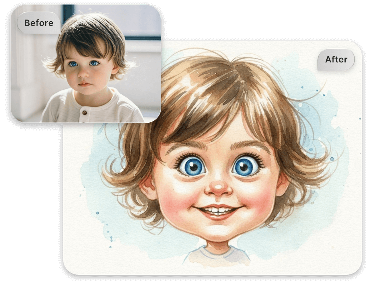 Watercolor style caricature