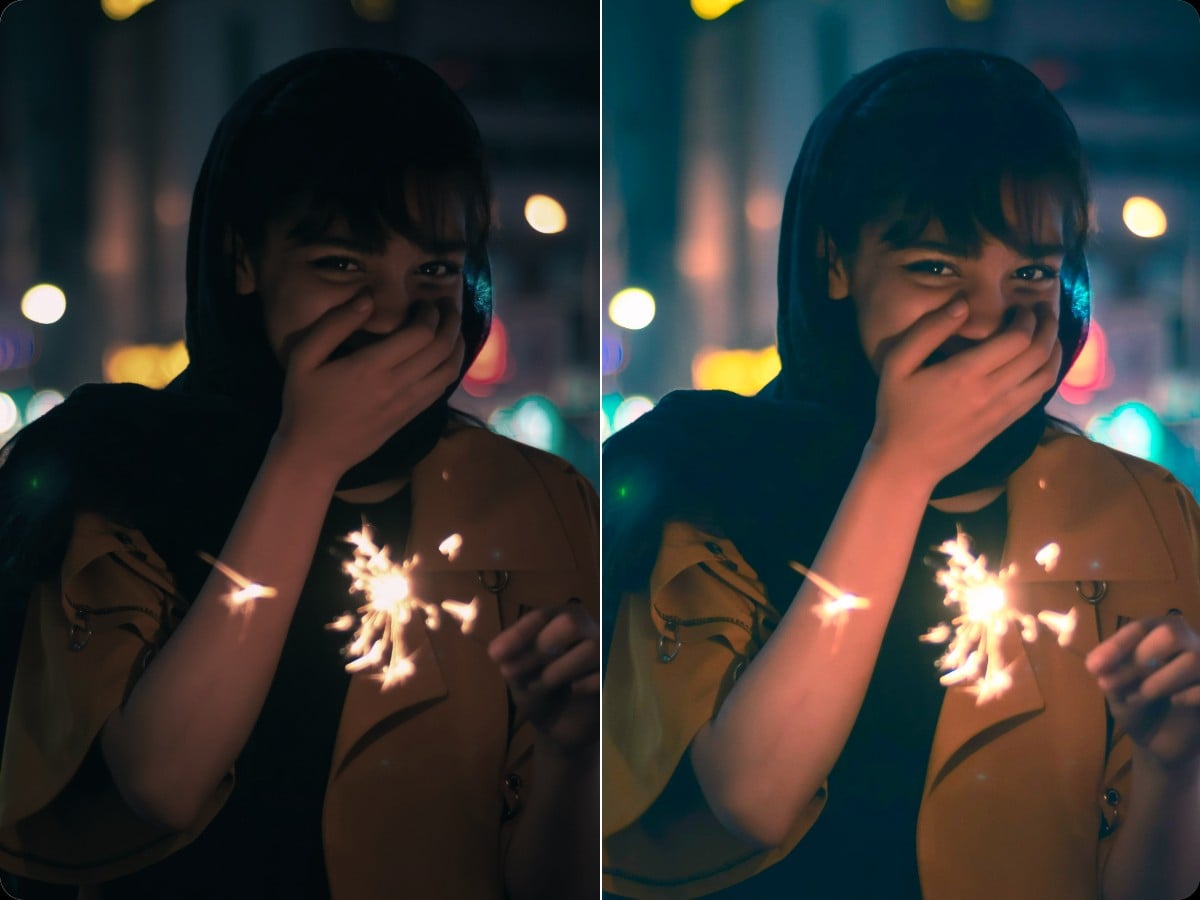 AI brighten low light and dark photos