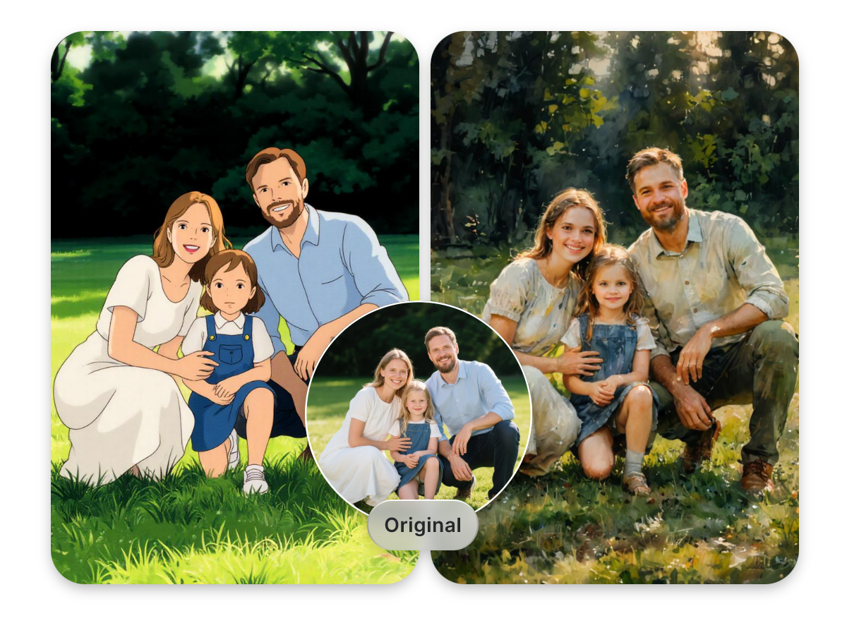 AI family portrait generator contrast effect