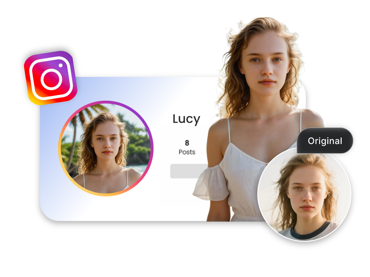 Facewow AI headshot effect for content creators and social media influencers