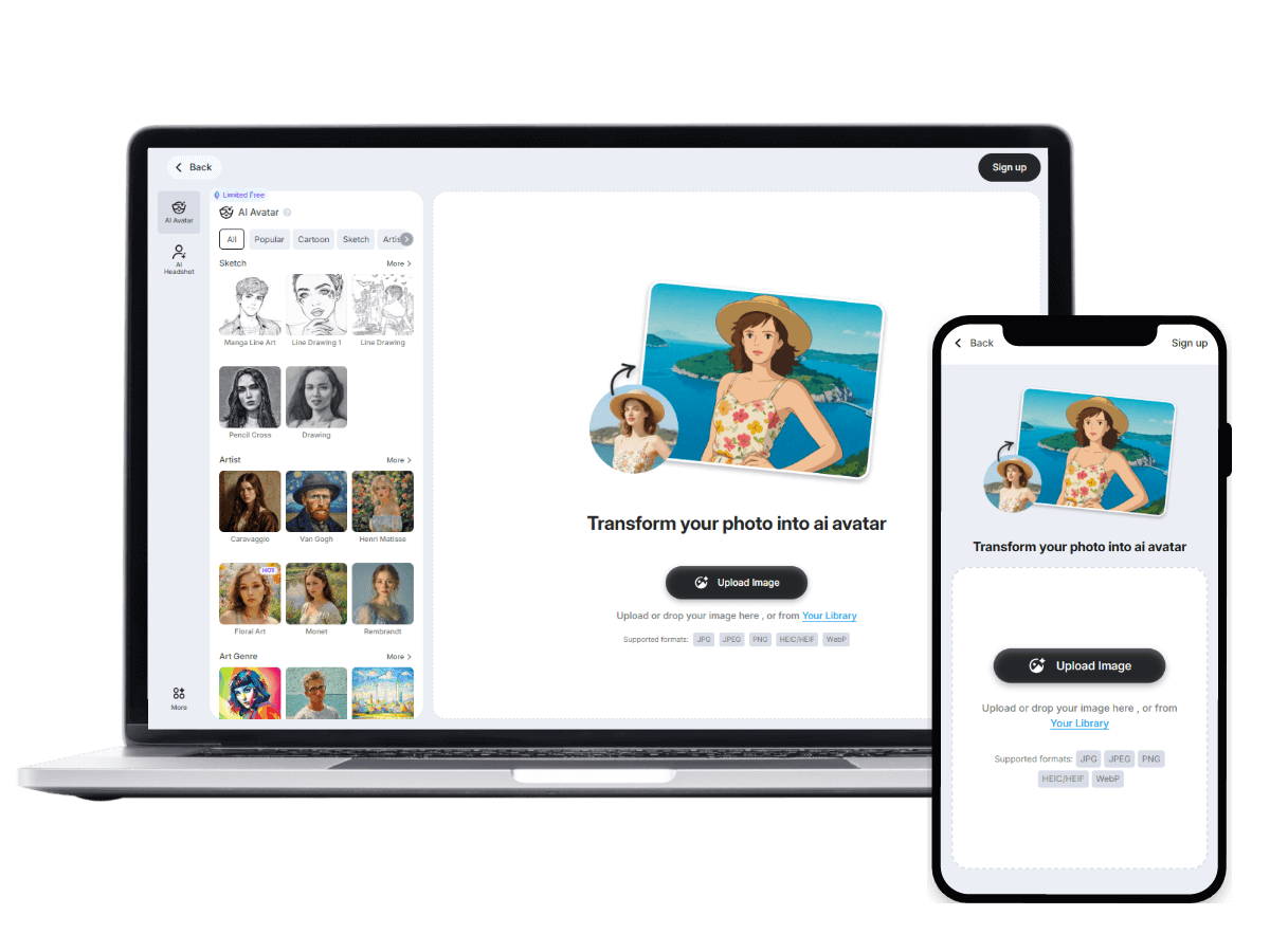 Access facewow pop art filter tool on desktop and mobile phone
