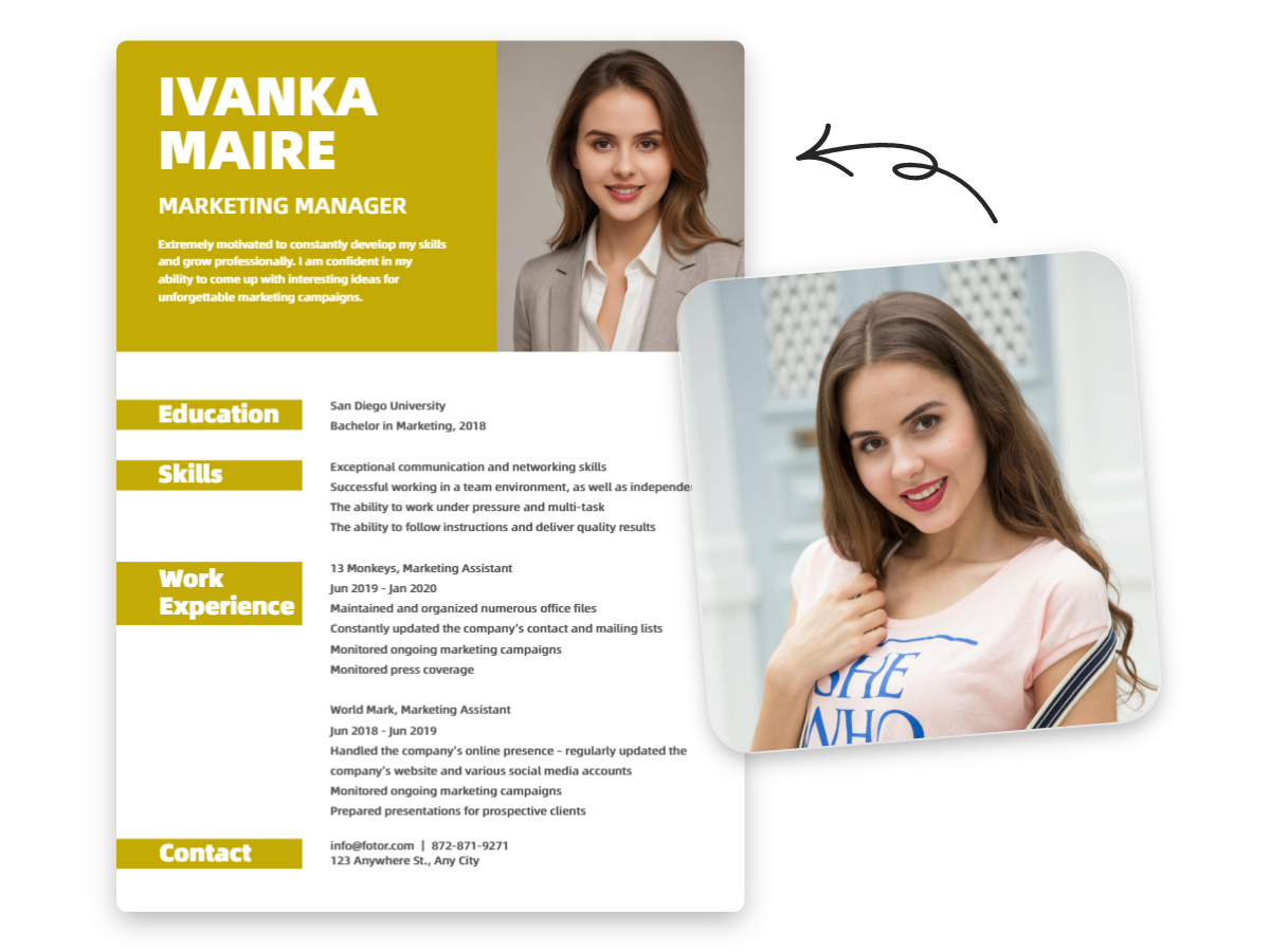 Add a pro headshot to your CV or resume