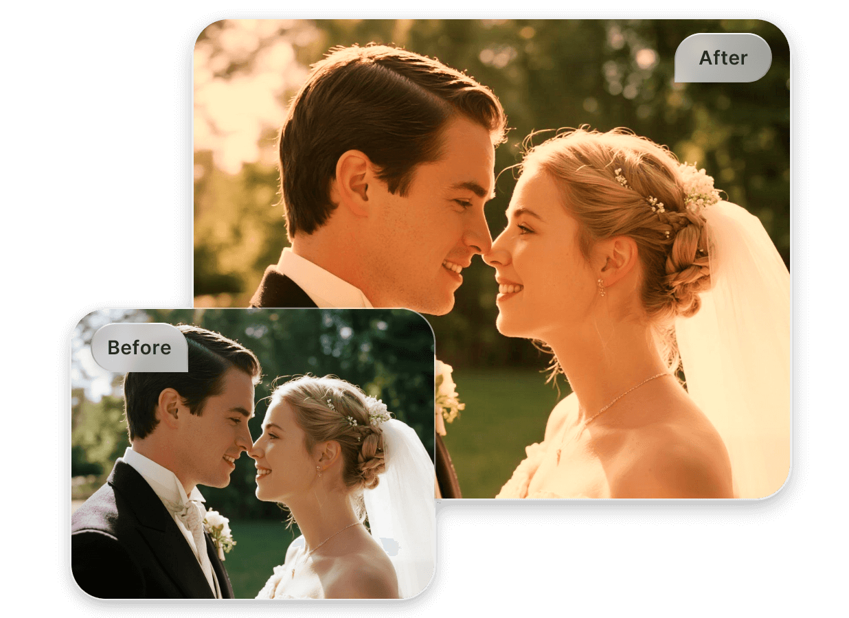 Change a wedding photo to the vintage version