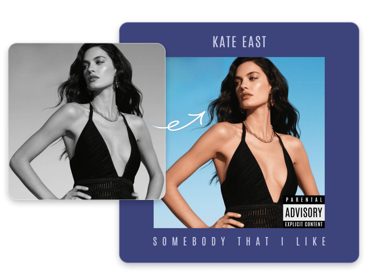 Colorize photo to create album cover