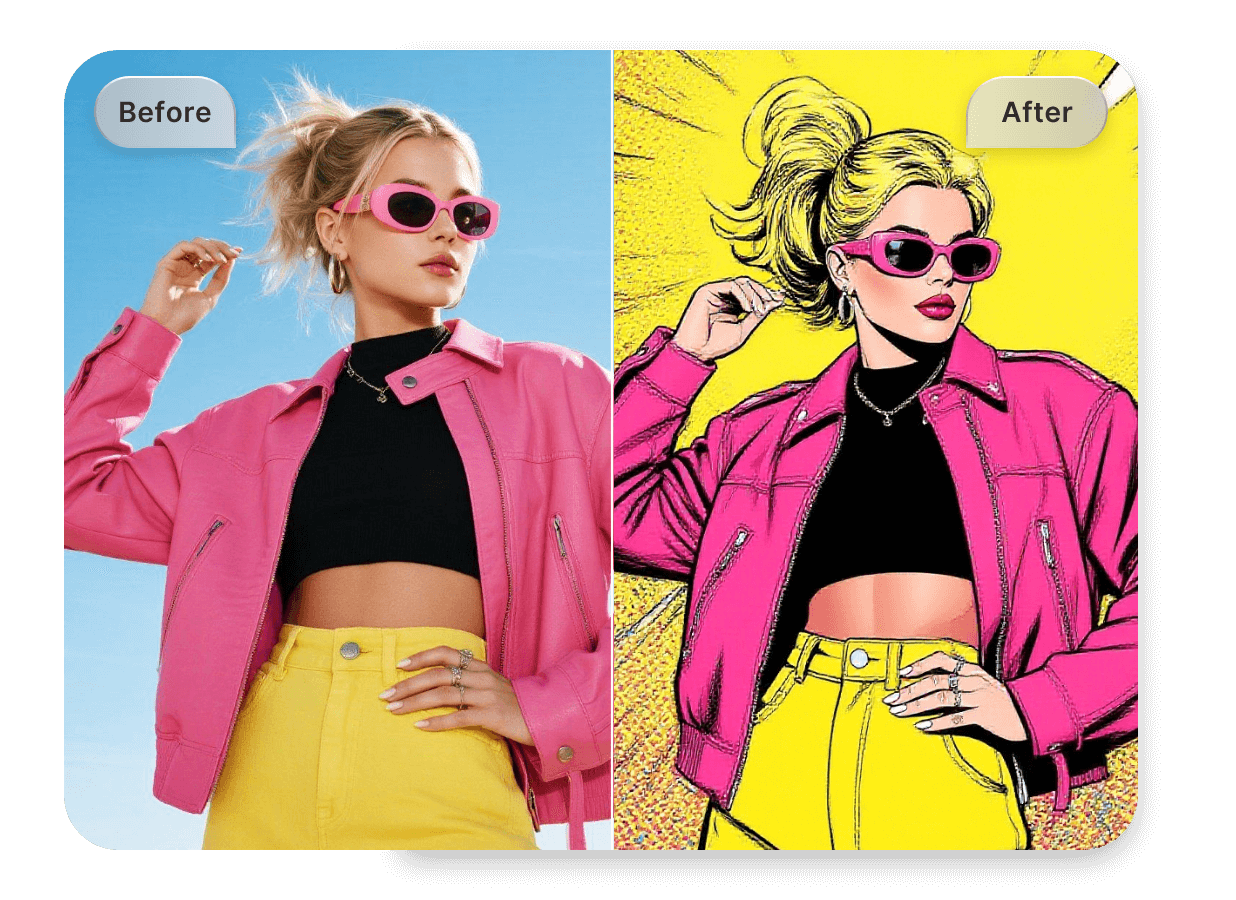 Convert a female portrait to manga art in facewow