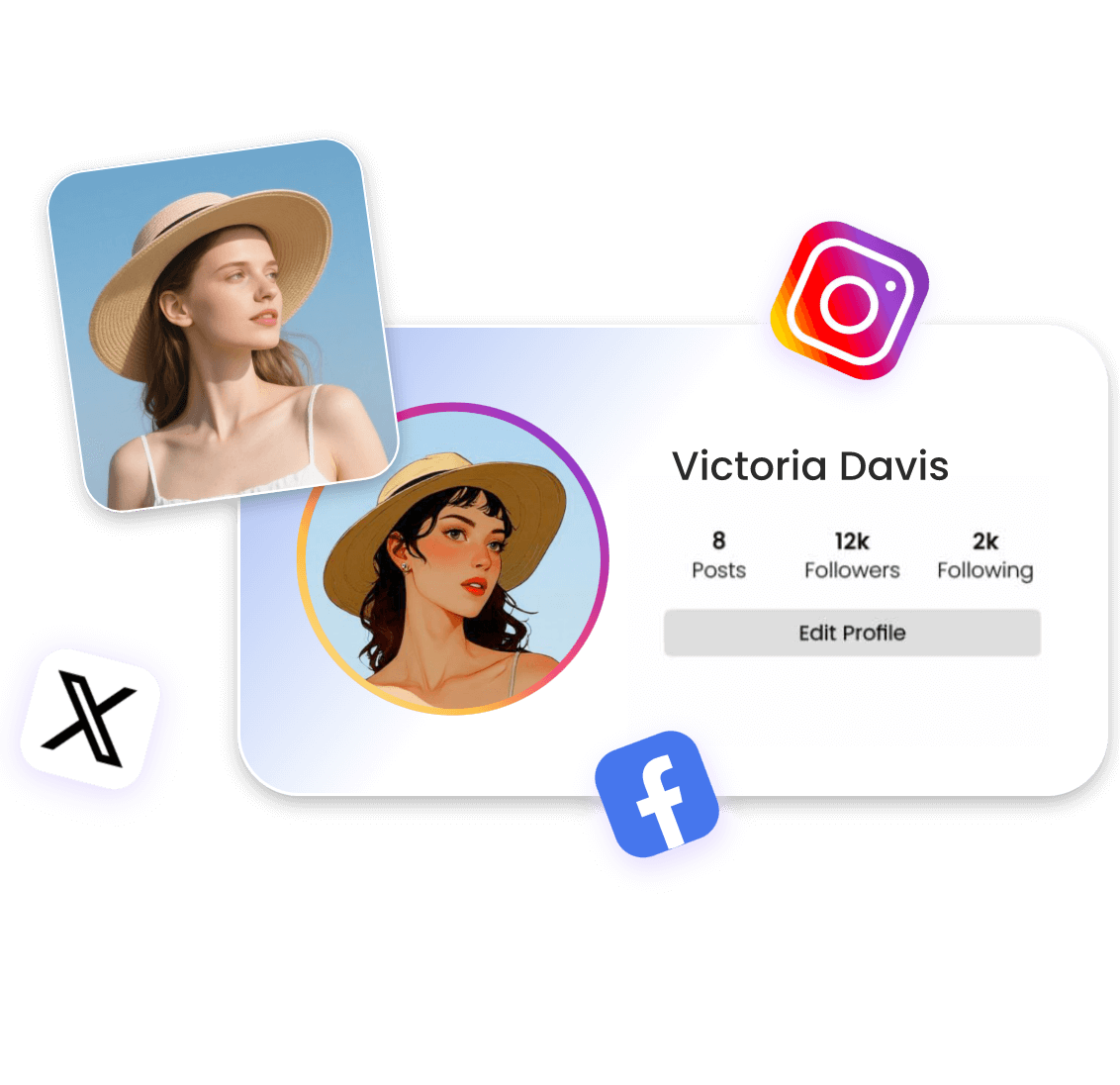 Convert an image of a woman wearing a hat into anime style to create an avatar