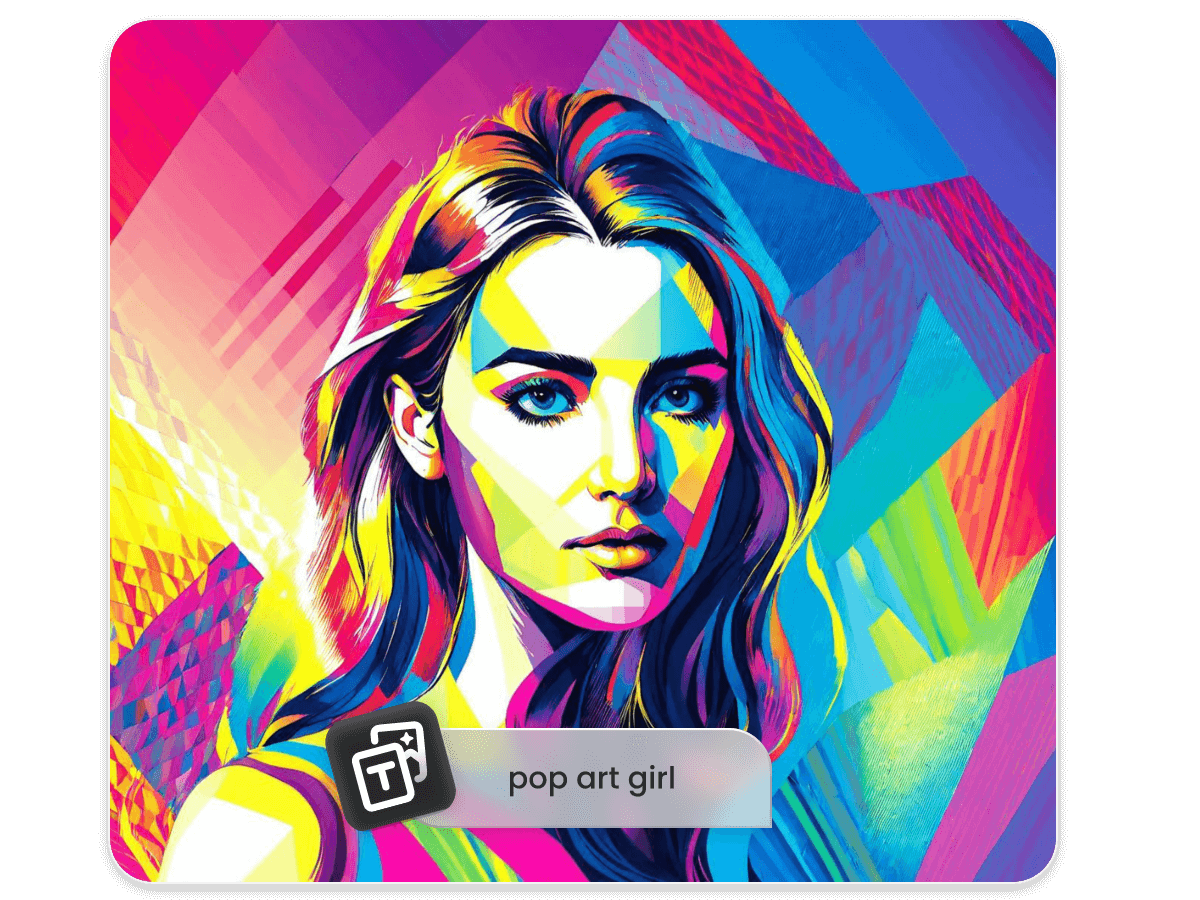 Create a pop art painting of a girl from text
