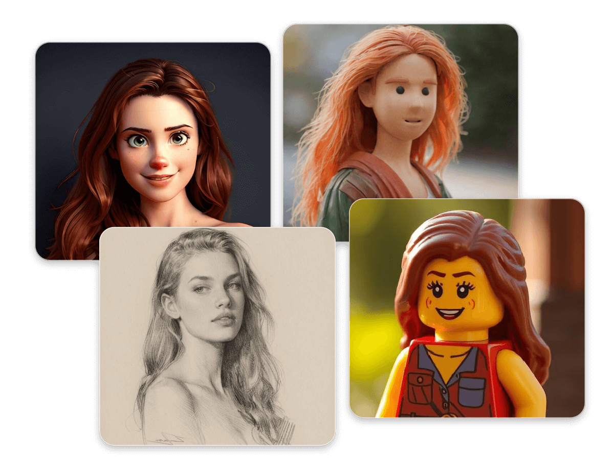 Create four ai girls in different styles in facewow ai girl generator