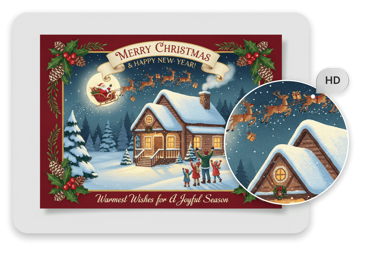 Create high quality christmas cards with Facewow