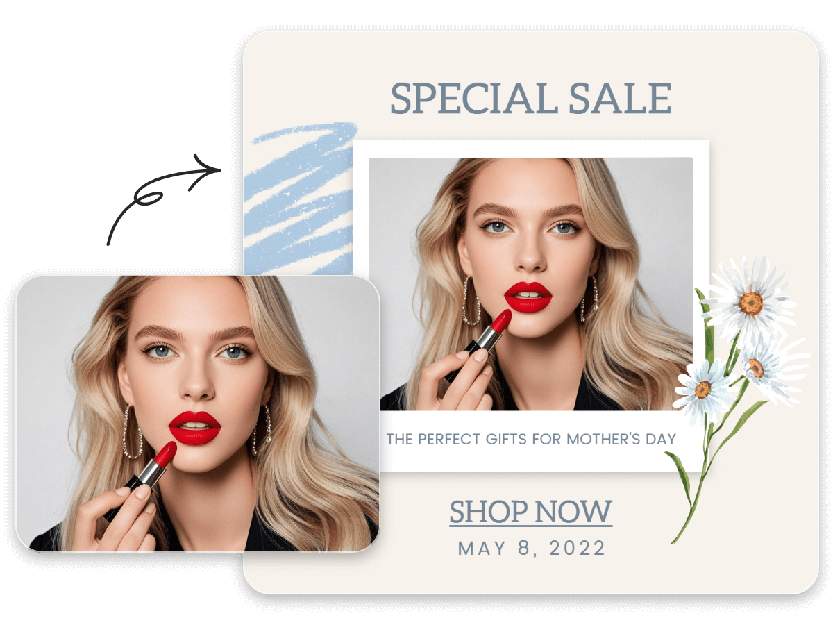 Design your product display image with facewow ai face generator