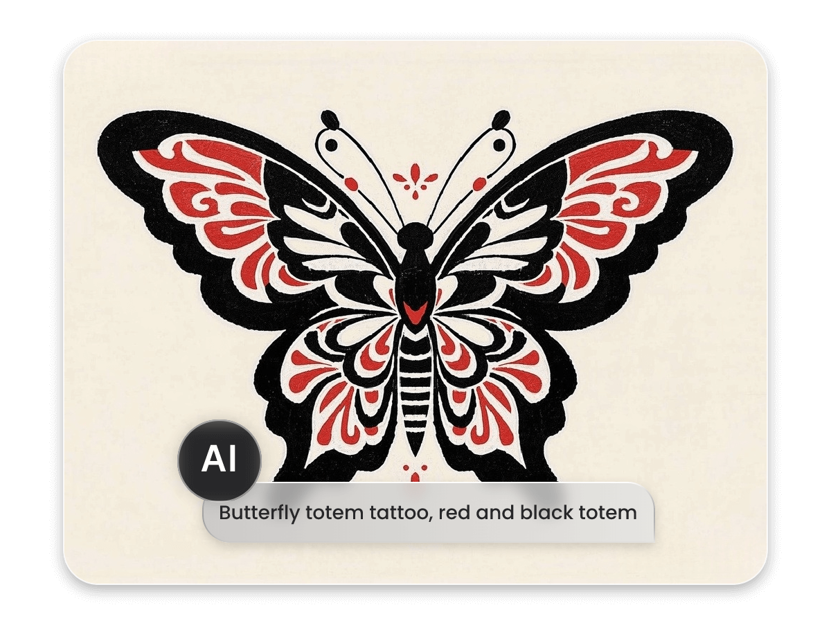 Generate a butterfly tattoon from text in facewow