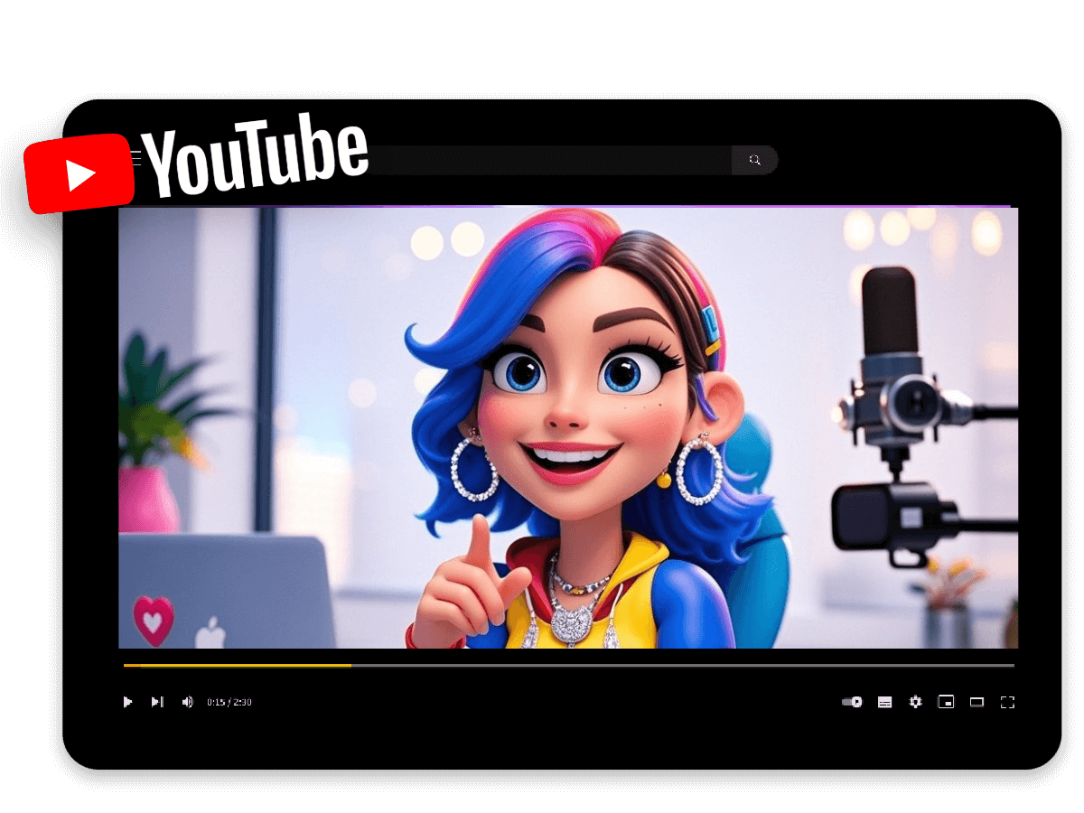 Generate a cute 3d v tuber with facewow ai face maker