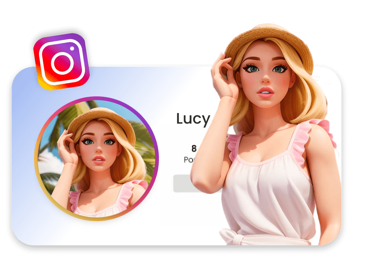 Generate an ai cartoon girl with a hat and use it as your social media avatar