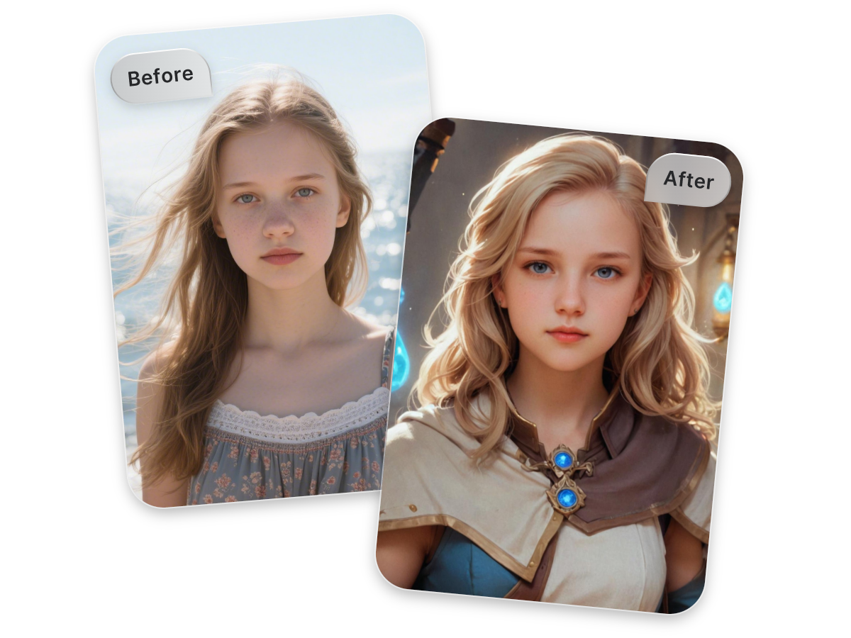 Generate artistic portraits for content creation