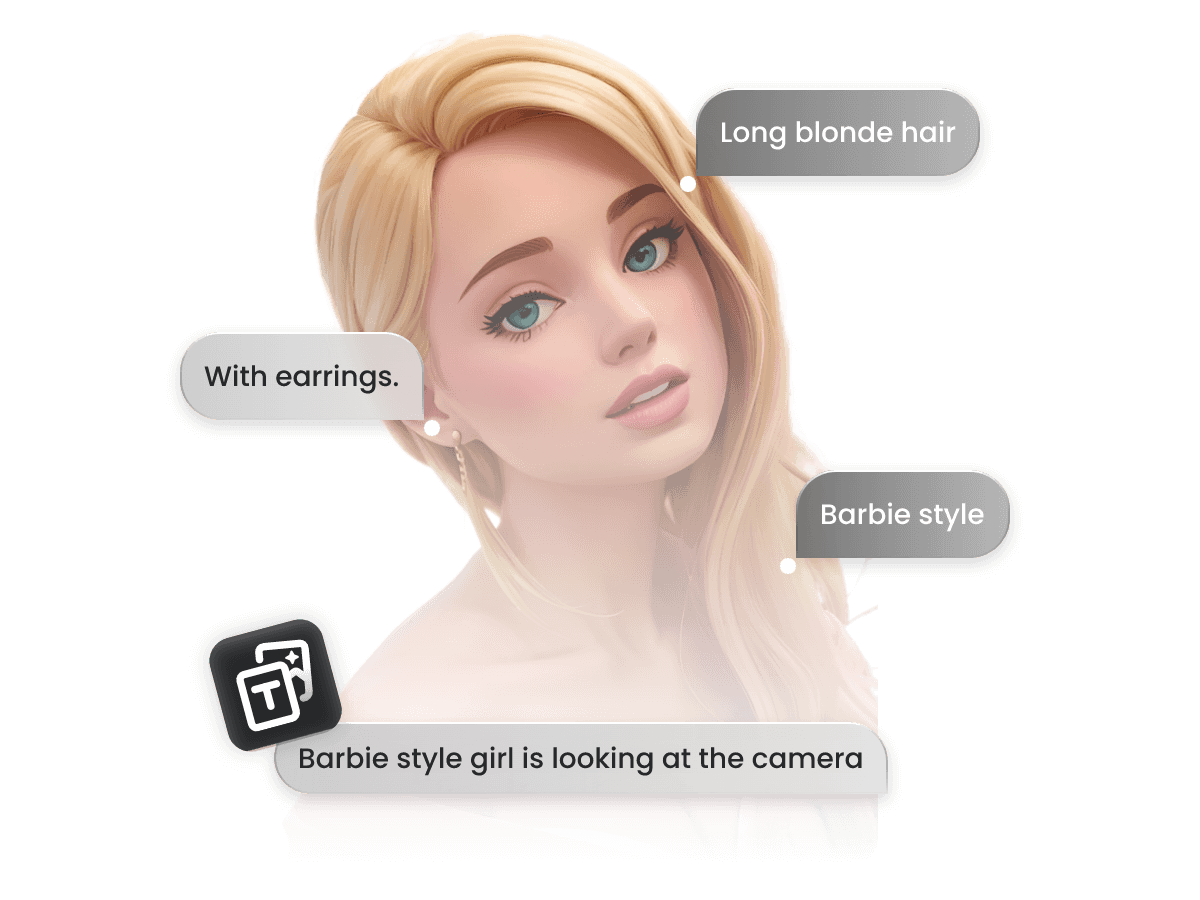 Generate your barbie character picture from text