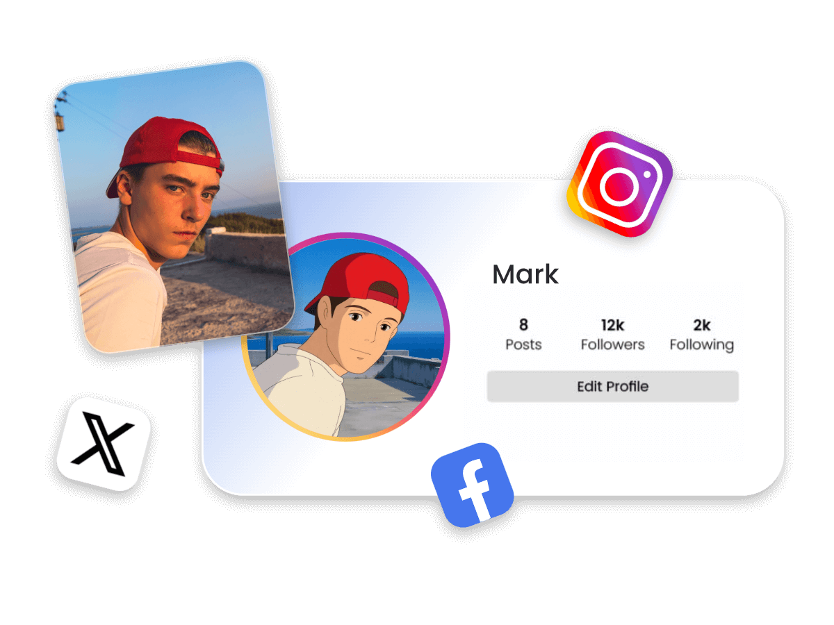 Make cartoon avatar for social media platforms