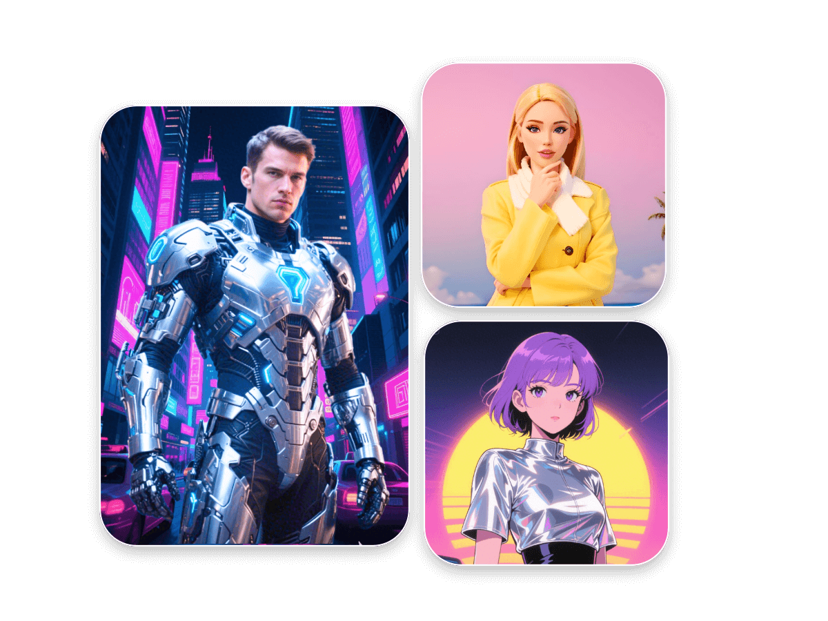 Make three different characters using anime character generator