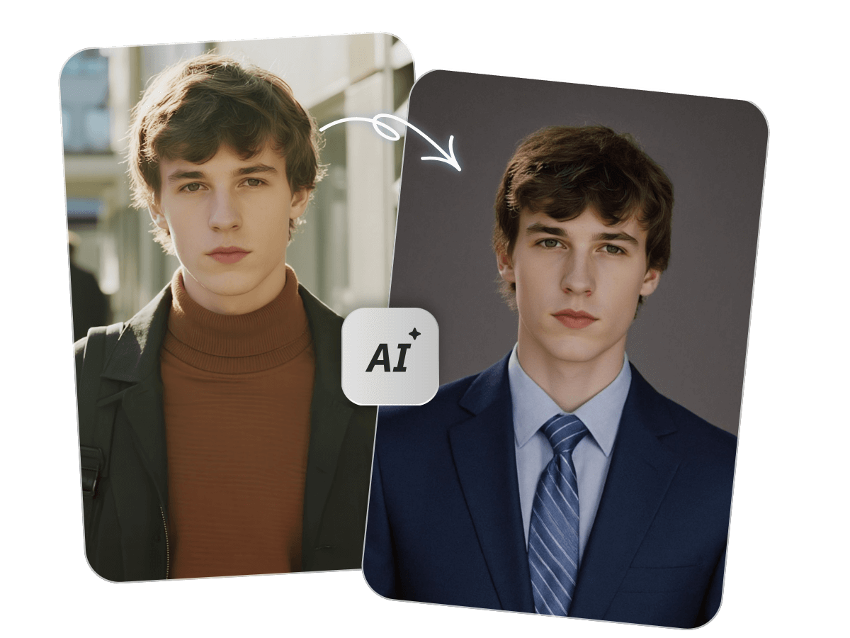 Reimagine a male portrait by turning it into professional headshot style
