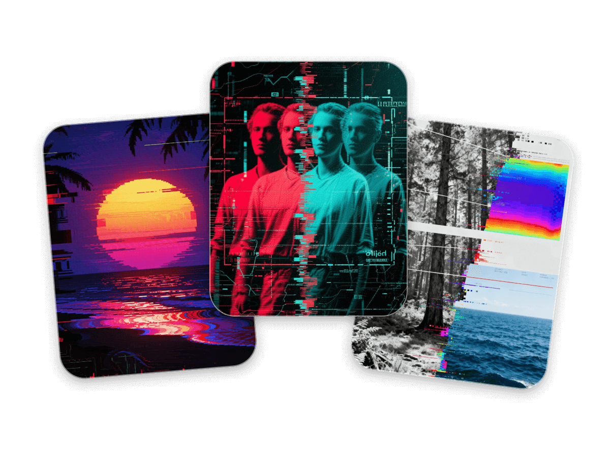 There are multiple glitch styles for images to explore