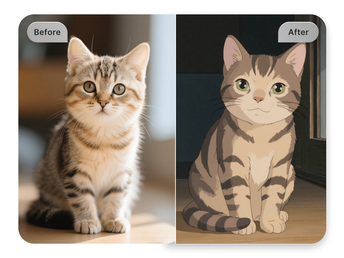 Turn a cat photo into a manga image