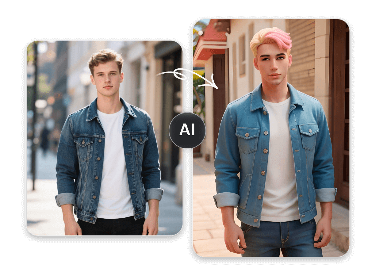 Turn a picture of a boy into ken style with facewow ken filter
