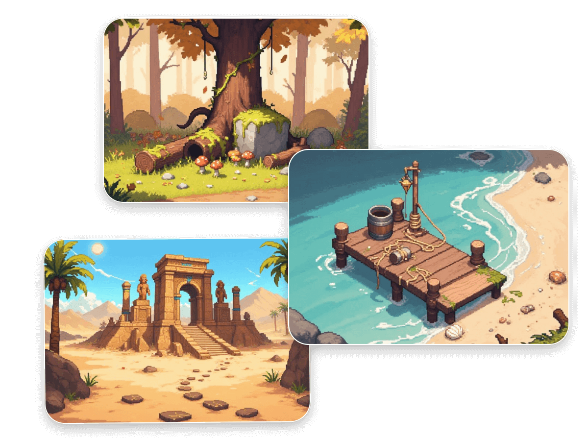 Use faceowow photo to pixel art converter to create pixel game backgrounds and scenes