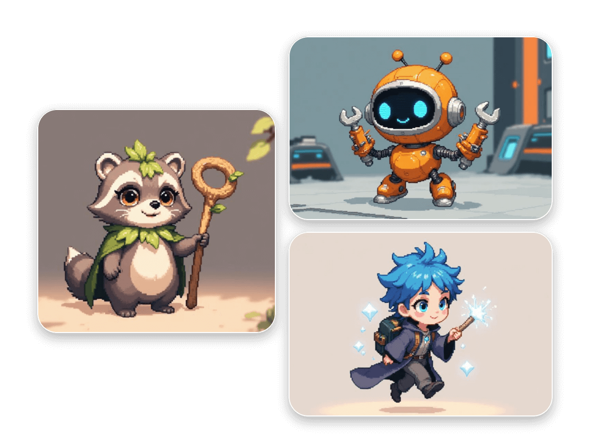 Use facewow image to pixel art converter to design pixel game characters