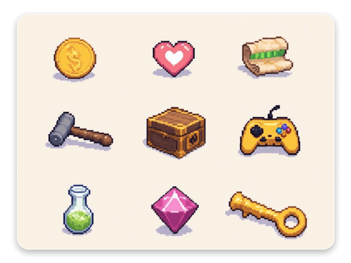 Use facewow pixel art converter to create pixel game assets and ui