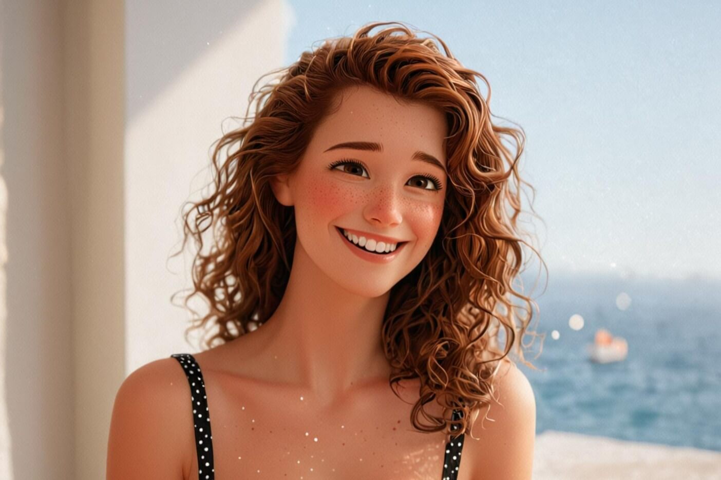 A 3d cartoon style female photo